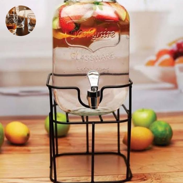 Dispenser Kaca/Gelas Storage Drink/Mason Gelas Jar/Beverage Glass