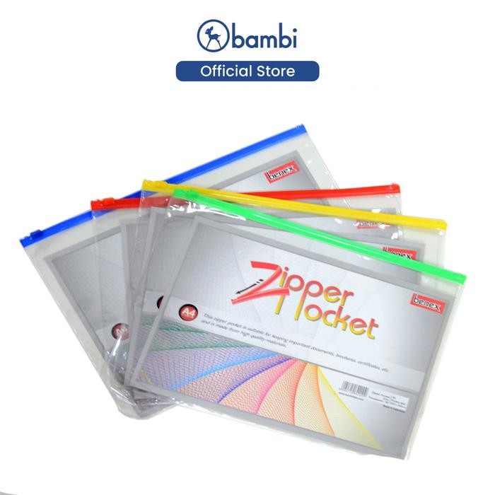 

Benex Organizer Map Dokumen A4 Zipper Pocket Tipe PVC Transparant Original