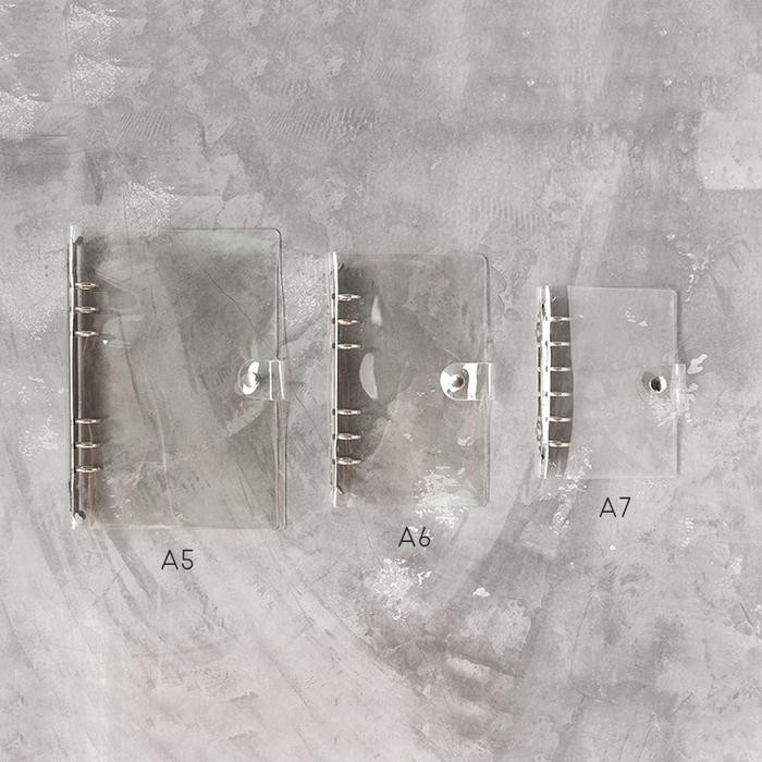 

Korean Style Clear Cover 6 Ring Binder /Plastik Sampul Buku Transparan