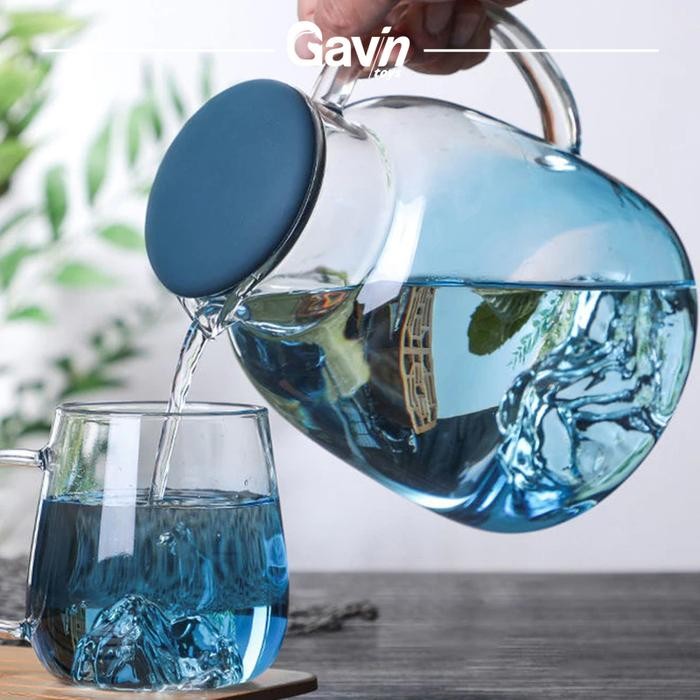 Teko Glass Set Pitcher Minuman 1800Ml Peralatan Minum Gift Set Unik