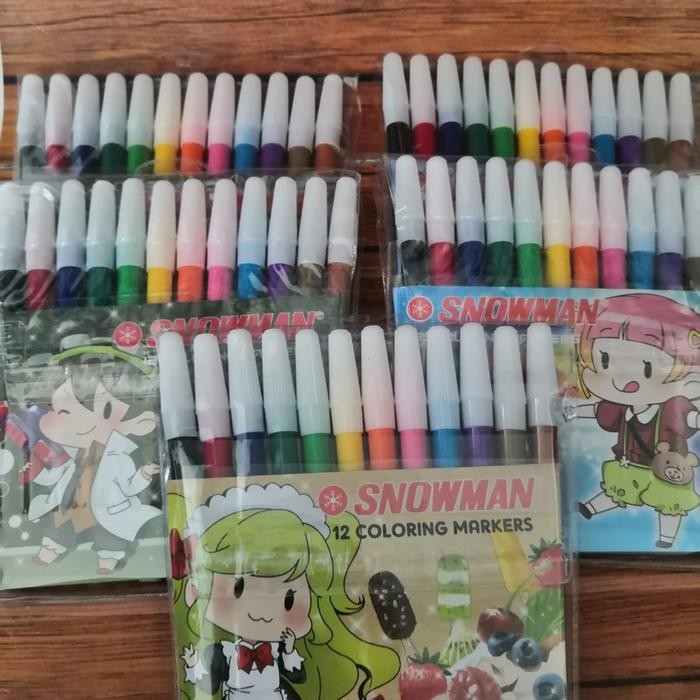 

Spidol 12 Warna Snowman Pw-12A Stationery