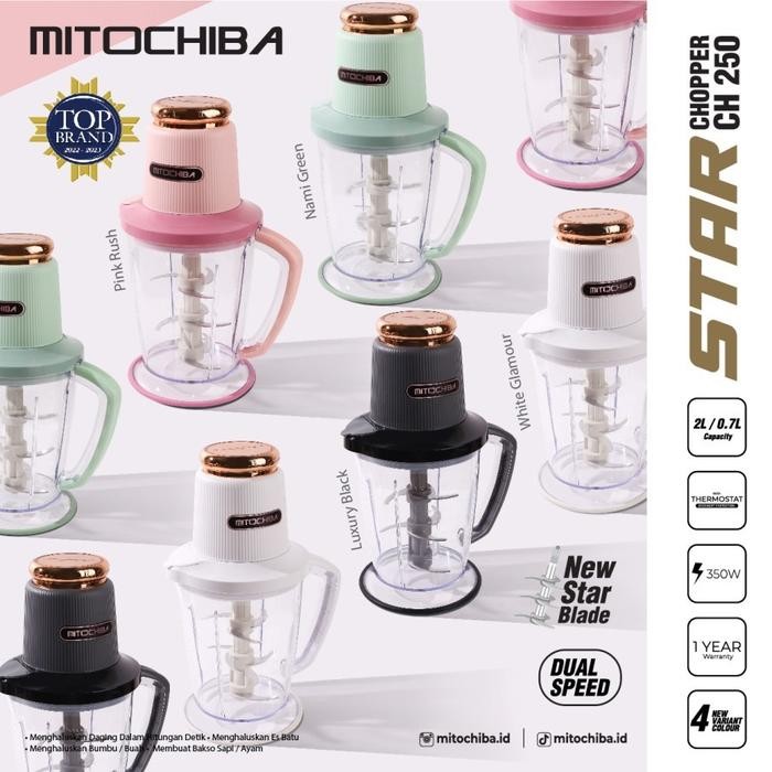 Mitochiba CH 250 Food Chopper Blender Bumbu dan Daging 9 Mata Pisau