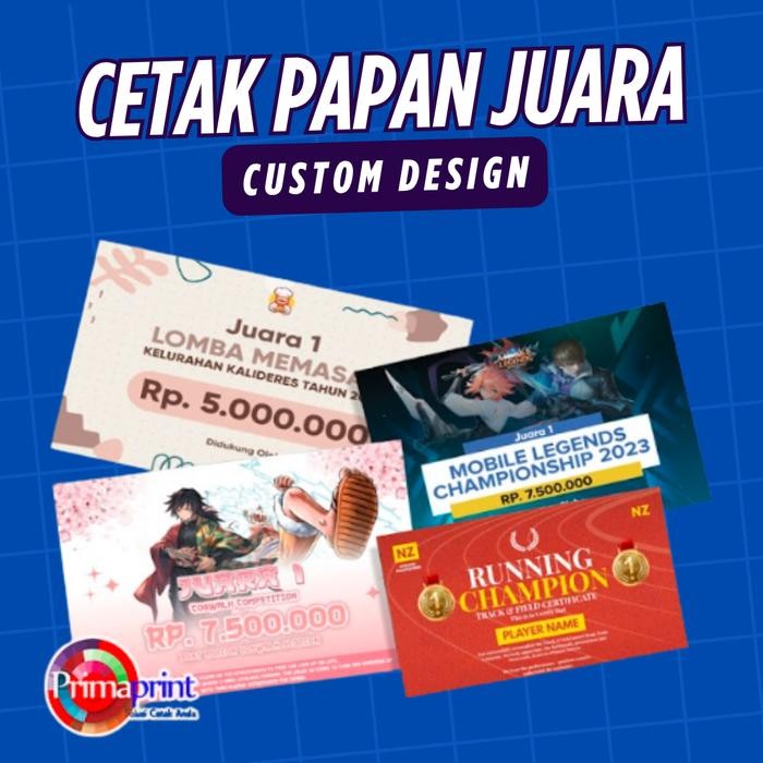 

Cetak Papan Hadiah Simbolis Custom Foam Board A3 & A4 Printing Penghargaan Juara Lomba Kompetisi