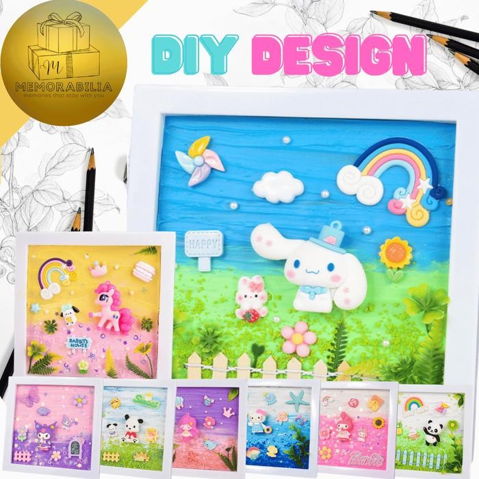 

NEW PRODUK DIY SANRIO MELODY CINNAMON ROLL PAJANGAN BINGKAI PRAKARYA PAINTING CAT GYPSUM CANVAS
