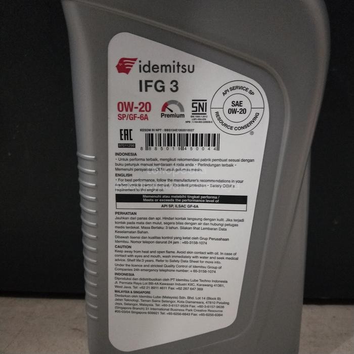 Pilihan- Oli Idemitsu 0W20 Full Synthetic Liter