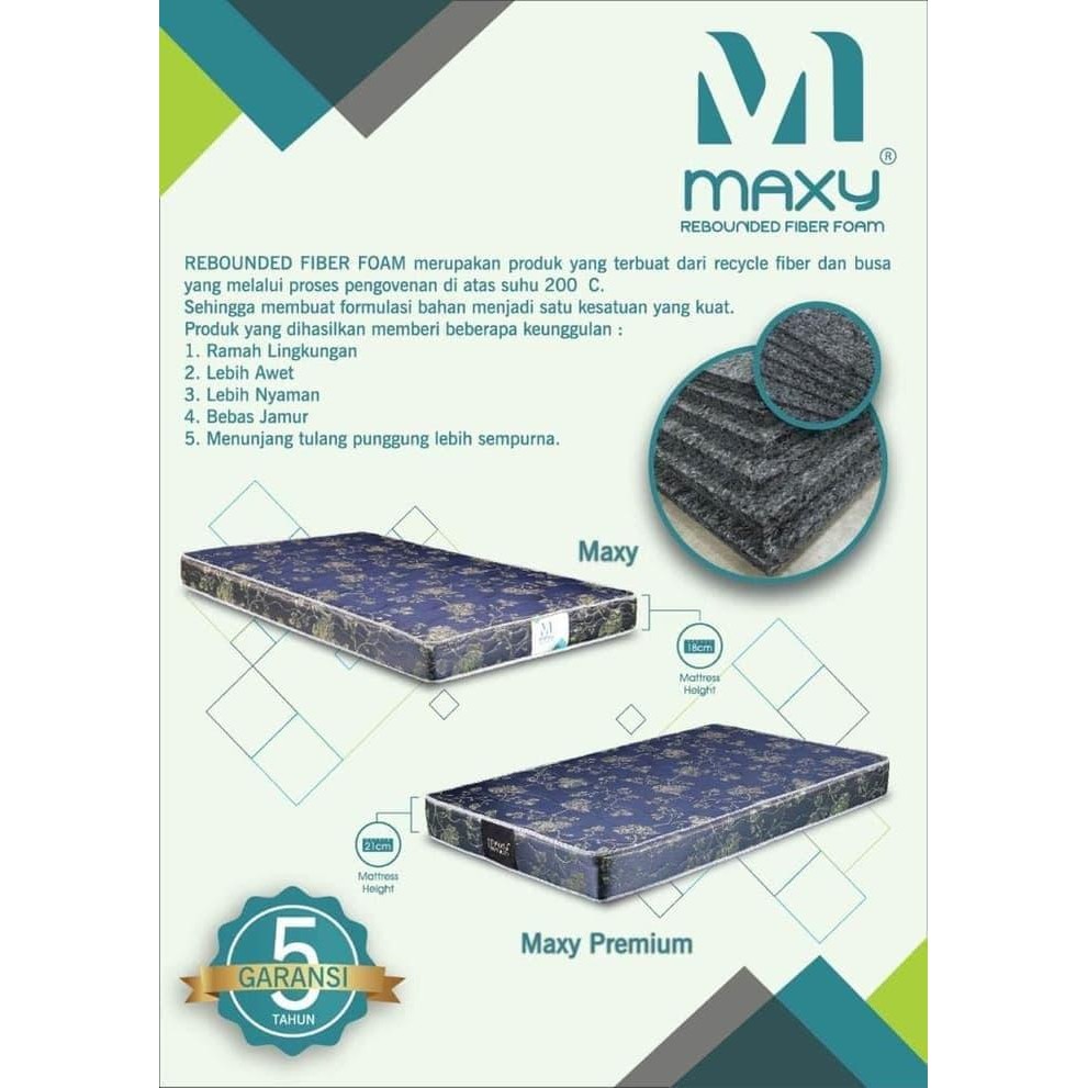 Pilihan- Kasur Central Maxy Kasur Rebounded Fiber Foam Uk 90 X 200 - Biru