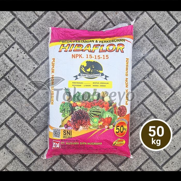 PUPUK HIBAFLOR NPK 15 15 15 BERAT 50 KG KP VIA GOSEND GRAB