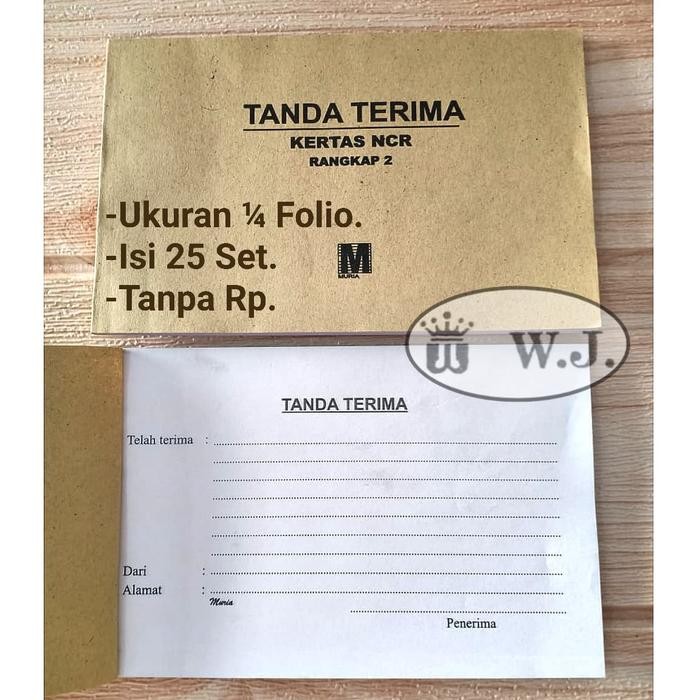 

New buku tanda terima 2 rangkap tanpa Rp