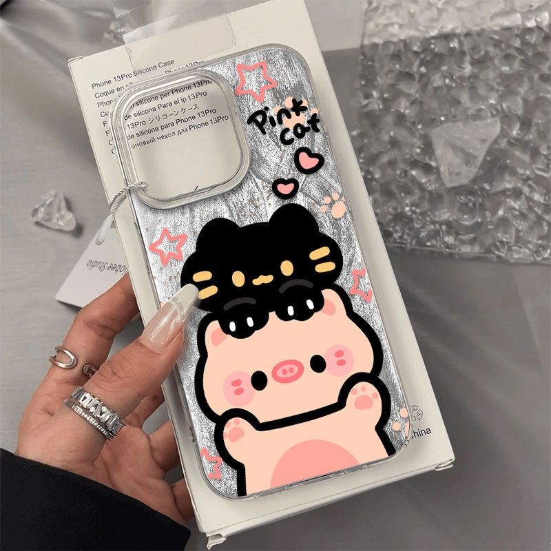 Kucing Hitam Soft Bintang Fancy Babi Case Vivo Y21d iQOO Z10 Z10R V60 Y400 Y19S Pro Y29 V50 Lite Y18