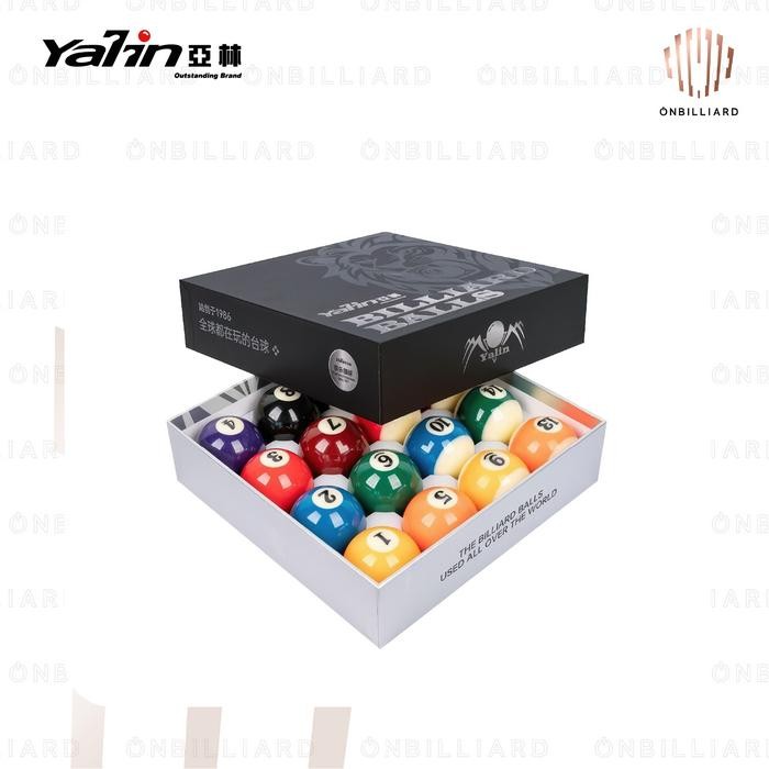 Yalin Billiard Ball Set 57.2Mm Black White Bola Billiard Meja 7 8 9 Ft Feet 2 1/4" 57,2Mm Biliar