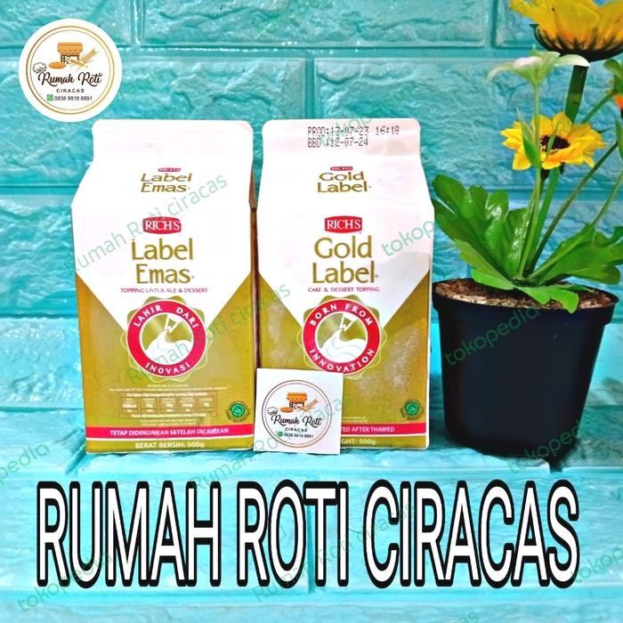 

Pilihan- Richs Gold 500 Label Topping Emas No Dairy Cream Whipping 500Gr Cake