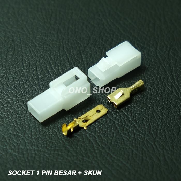 New Socket Kabel 1 Pin Besar ( Set + Skun )