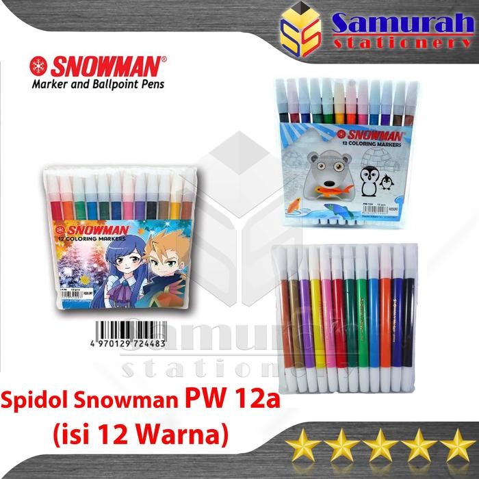 

New Spidol Kecil Snowman 12 Warna ( Set ) / Marker 12 Colours