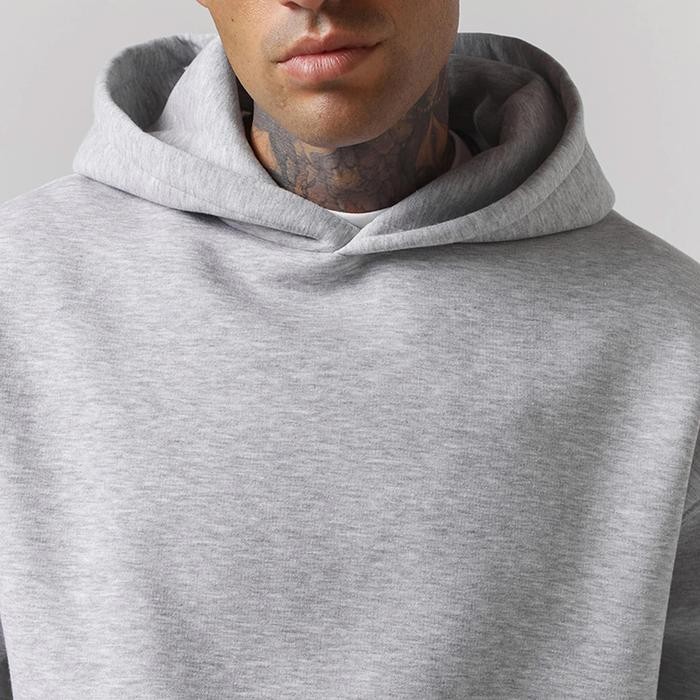 Mente Homme - Hoodie Boxy Cut Misty Grey Hoodie Boxy Hoodie Oversize Jumper Oversize Hoodie Unisex