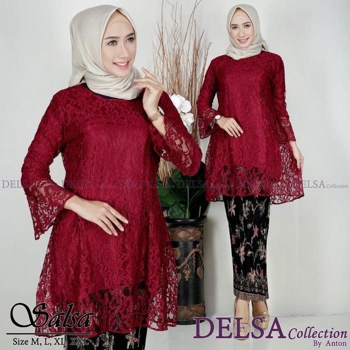 Pilihan- Promo Setelan Kebaya Brukat Tunik Tile / Kebaya Tunik Brukat Tile Terbaru 2023 /
