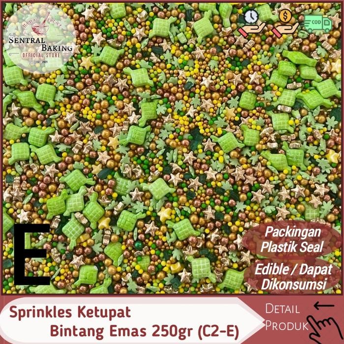 

Stok Baru Sprinkel Ketupat Bintang Emas 250gr (C2-E)/ Springkel Kue Lebaran Gold