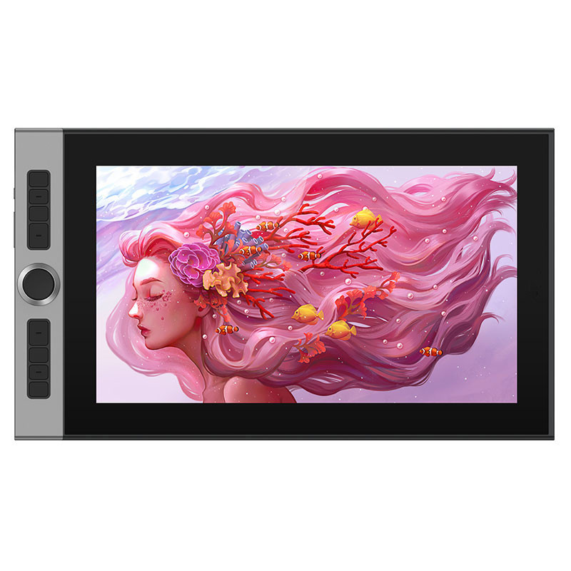 BARU DC 5V/2A Type-C 15.6-inch Graphics Tablet Pen Screen Drawing Tablet Display with Electromagneti