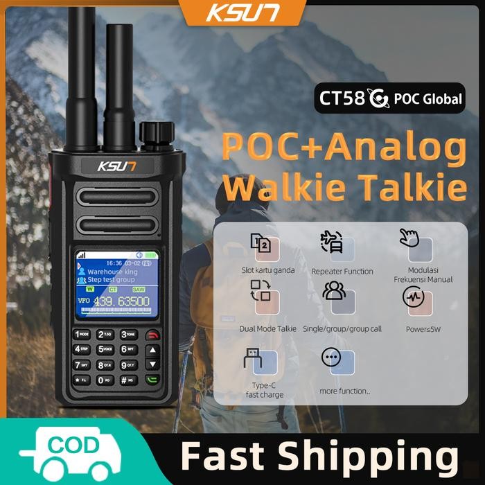 New [ POC Global ] HT POC 4G+Analog HT KSUN CT58 HT Jarak Jauh 50Km