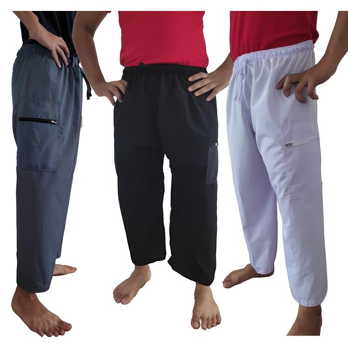 Pilihan- 3 Pcs Celana Sirwal Pangsi Komprang Muslim Pria Modern Silat Cingkrang Panjang Hitam