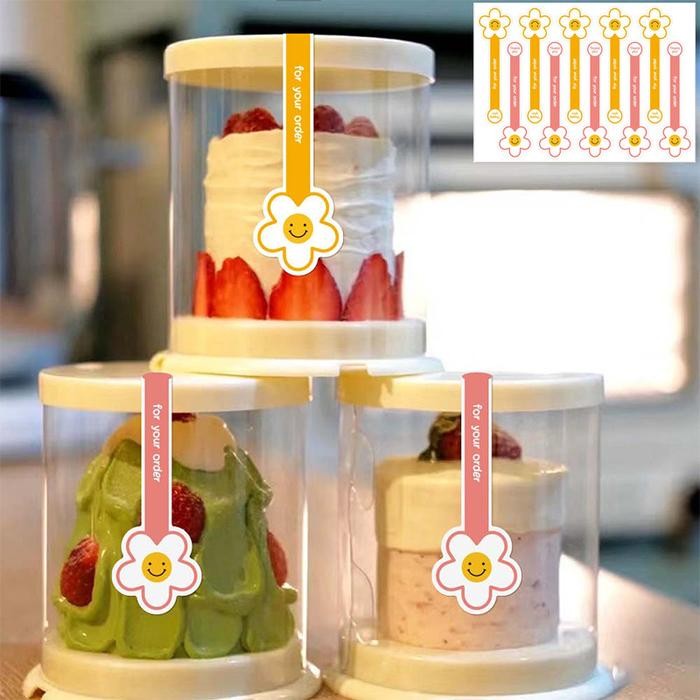 Stiker Label Thank You Bunga Sticker Tq Segel Box Kue Isi 100Pcs