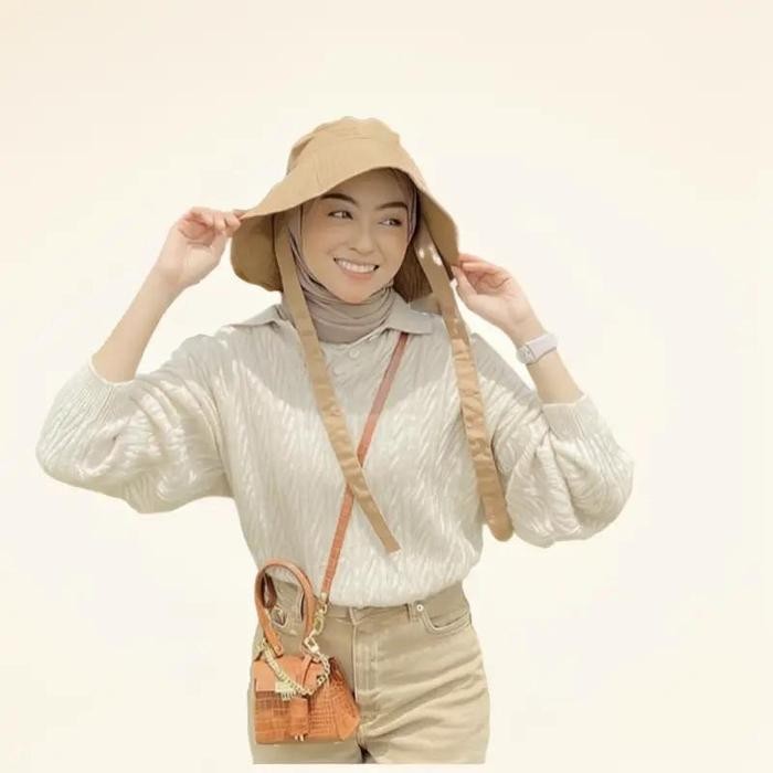 Pilihan- Topi Bucket Pantai Wide Lingkar Besar Dengan Tali Untuk Remaja Dan Dewasa Wanita