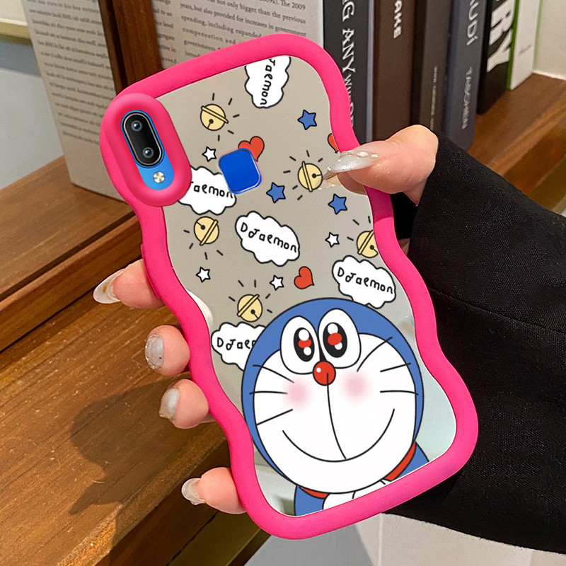 Casing Untuk VIVO Y91 Y91i Y93 Y95 Case Casing Pola Kucing Biru Kesing HP Kasing Macaron Cesing Mirr
