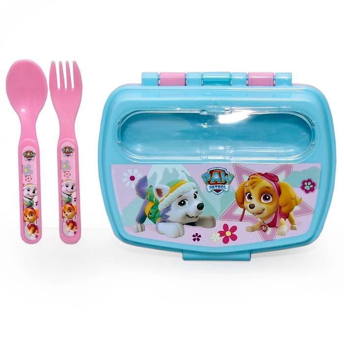 PAW PATROL Tempat Bekal Makan anak Set With Alat Makan Cutlery Paw Patrol Girl 86709