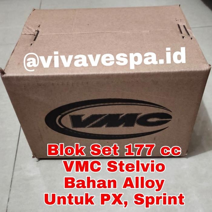 BLOK SET VMC 177 CC STELVIO BAHAN ALLOY UNTUK VESPA PX SPRINT