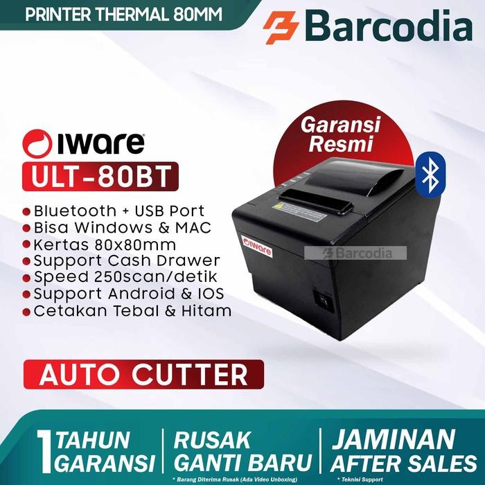Ready PRINTER KASIR THERMAL BLUETOOTH +USB 80 MM IWARE ULT-80BT AUTO CUTTER PRINTER BLUETOOTH 80MM