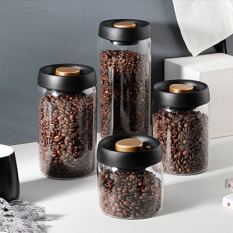 Coffee Beans Vacuum Sealed Tank Glass Food Storage Tank Household