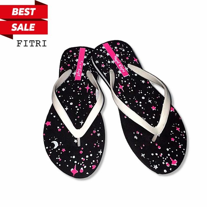 Cv Collection / Sandal Jepit Wanita Motif Sandal Tali Wanita / Black