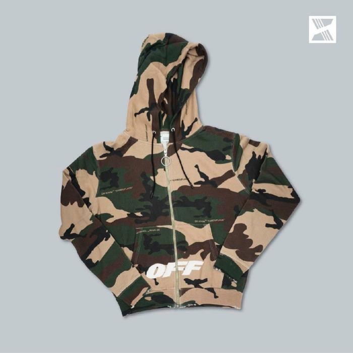 TERLARIS Off White FW 18 Camo Zip Hoodie 100% ginal READY STOCK