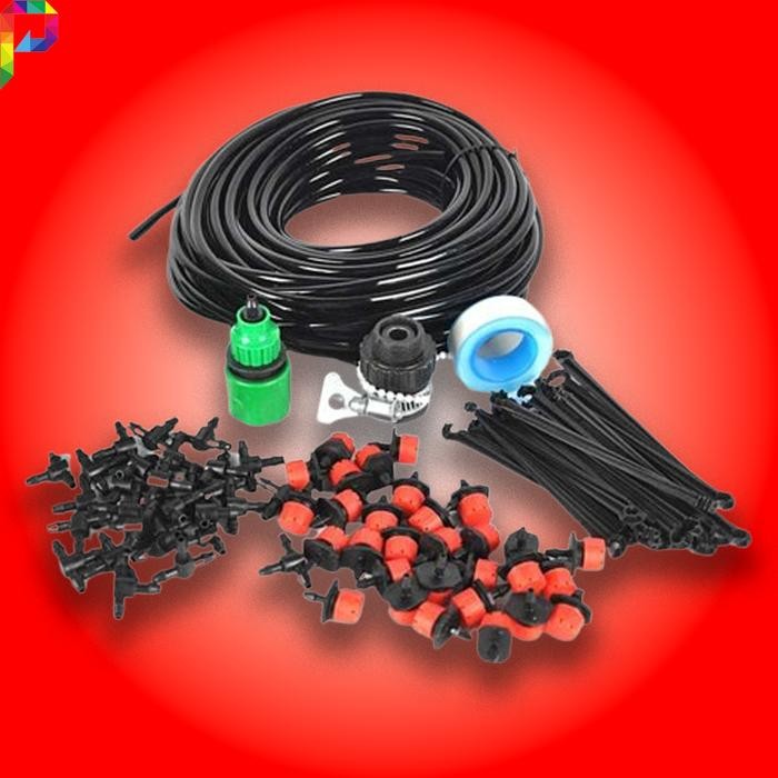 Set Selang Irigasi Tetes Hidroponik Penyiram Tanaman Taman Otomatis
