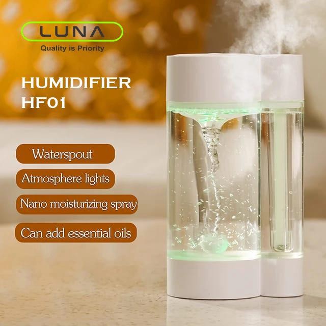ORI LUNALIFE Humidifier Diffuser Pelembab Udara Waterspout Air Mist Sprayer Humidifier With LED HF01