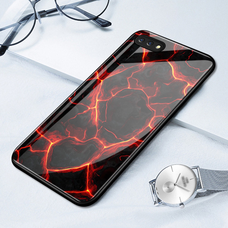 Casing Hp Untuk OPPO A5 A3s A12E Realme C1 Case Casing HP Softcase Kaca Cangkang Keras Silikon Tepi 