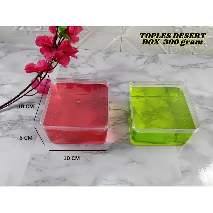 (1 LUSIN) Toples dessert box kotak 300gr / toples kotak 10 x 10 x 6 cm