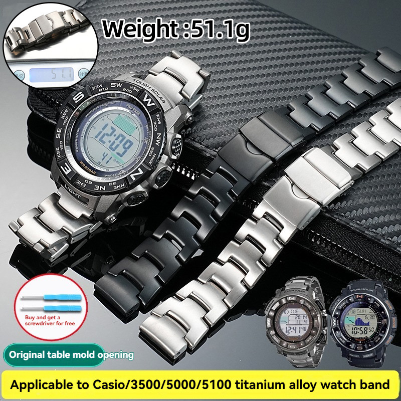 IMPORT 18mm Titanium alloy Watchband For Casio PROTREK series PRG260 270 550 PRW-3500 2500 5000