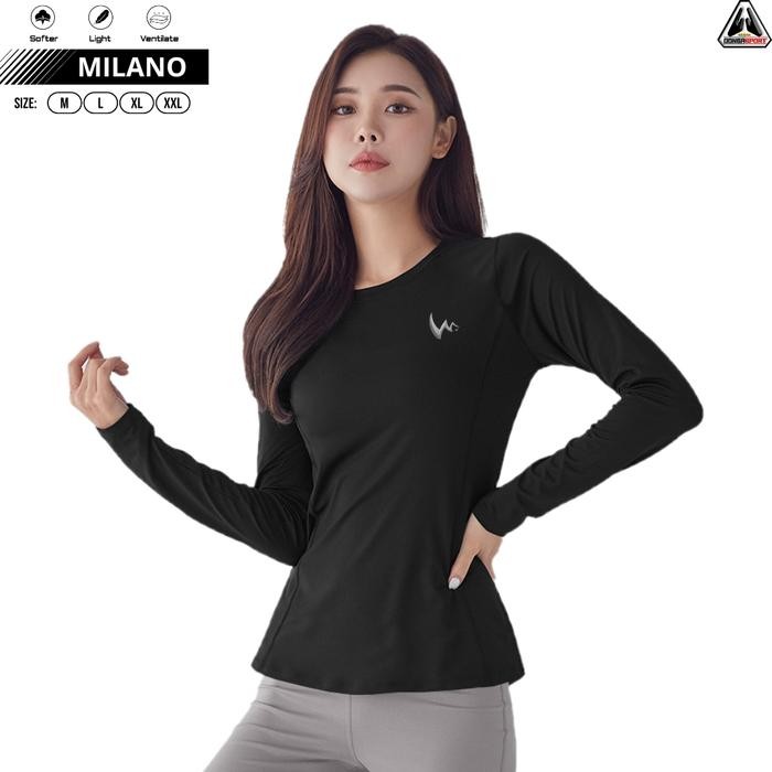 ohxi- Bpp Lengan Panjang Baju Olahraga Wanita Premium Muslim Dewasa Kaos Badminton Cewe