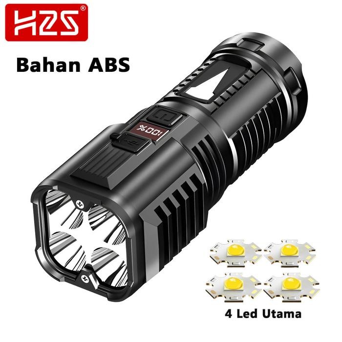 Senter LED 4 Mata COB Rechargeable Senter S66