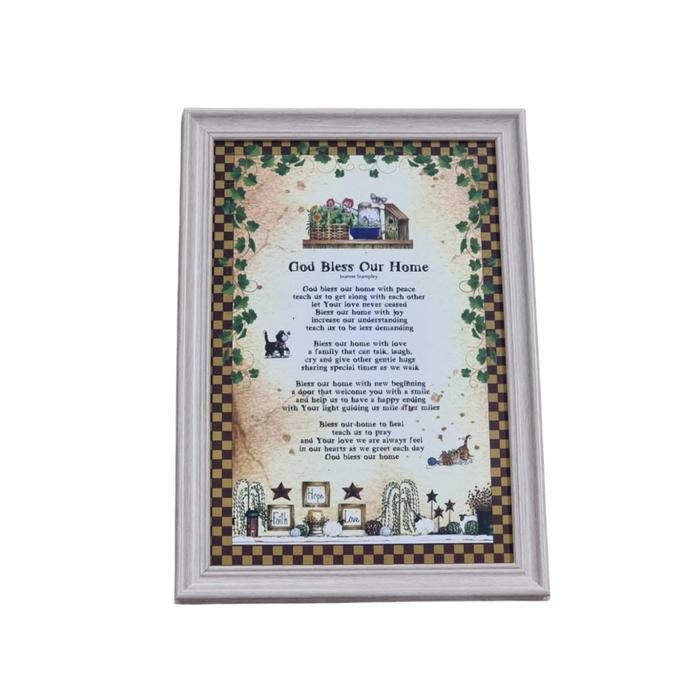 Hiasan Pajangan Dinding Rohani Kristen Country / Bahasa Inggris Pajangan Dekorasi Rumah Plastik Kayu