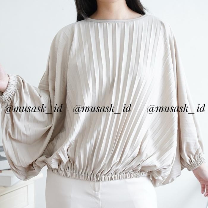 ATASAN PLISKET OVERSIZED / ATASAN PLISKET BATWING / BAJU PLISKET OVERSIZED / A07