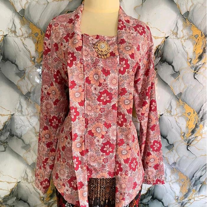 1fihz- Kebaya Kutubaru Jumputan/Motif Bahan Katun Premium/Kutubaru Jumputan Modern Baju
