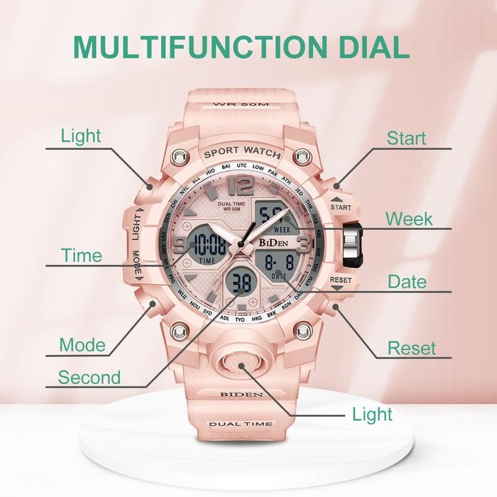 Biden Jam Tangan Wanita Original Multifungsi Digital Analog Jam Cewek