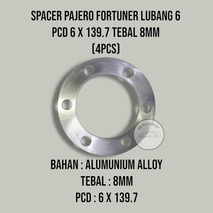 SPISER / SPACER BAN RODA VELG MOBIL 8 MM HOLE Lobang 6 (1Set: 4pcs)