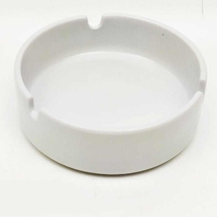 GGYc- Asbak Keramik Putih Polos Glossy 1 Pcs