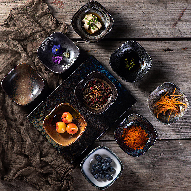 Ceramic seasoning dish Hot pot sauce dish  Soy sauce tray Cold dishes for snacks Dessert dish tablew