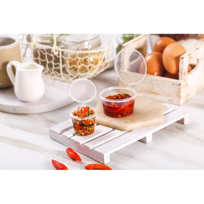 nfin- Tempat Saos Plastik 50Ml / Cup Sambal/ Saus Conteiner/Saus Cup /Dus