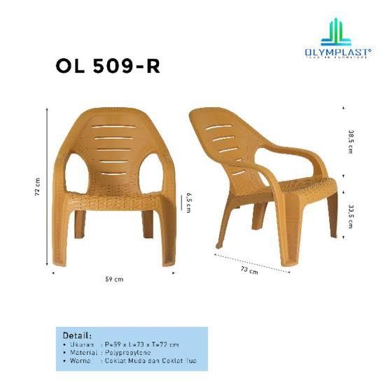 READY 1 Set 2 Kursi Santai Plastik OL 509 Rotan + Meja / Kursi Teras G00D QU4LITY