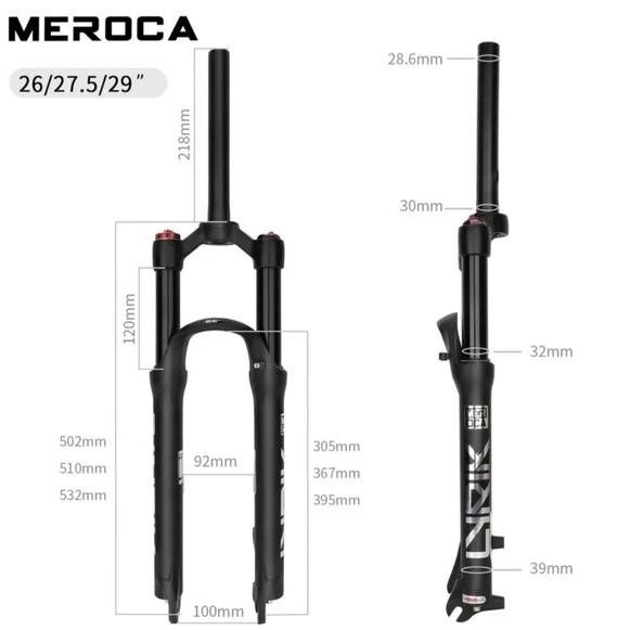 Meroca Fork Air Angin Suspensi Sepeda MTB Fork OS Lurus Dam Reboun