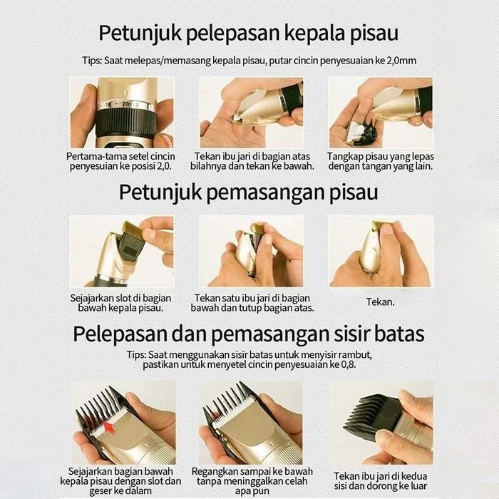 Profesional Rambut Clipper / Men Blending Hair Clipper / Gunting Rambut Listrik Clipper / Gunting